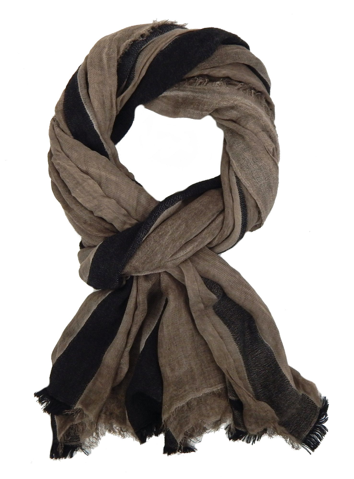 Ella Jonte Modeschal, edler Schal aus Baumwolle beige braun moderner Herren günstig online kaufen