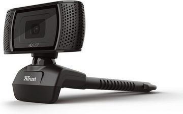 Trust Trino HD Kamera mit Mikrofon 720p 30FPS PC mit Ständer Videokamera Webcam (HD, Clip-on, Mikrofon, Ständer, Automatischer Weißabgleich)