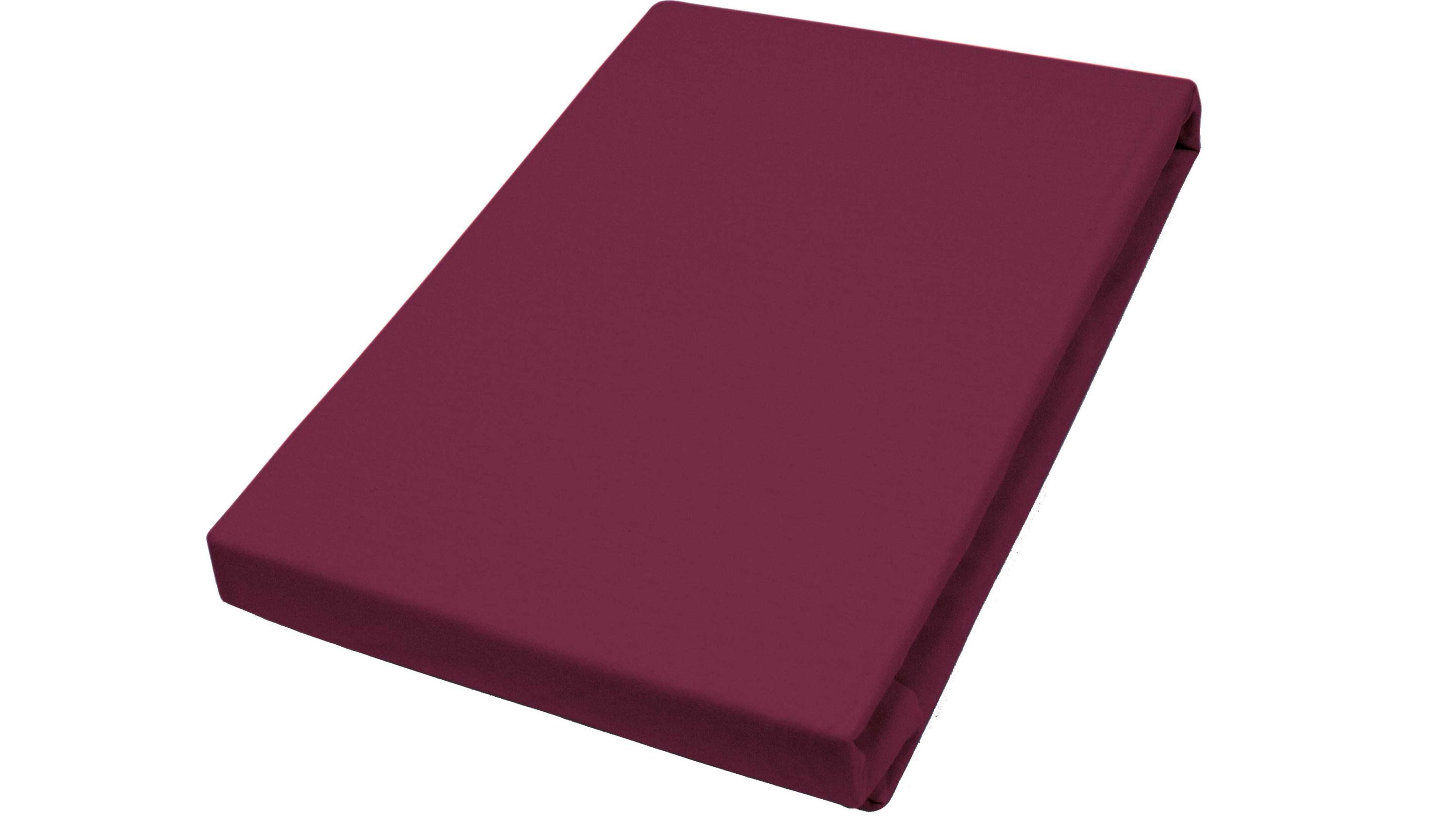 H.G. Hahn Haustextilien Spannbettlaken Hahn Jersey Bettlaken Baumwolle 190 x 200 287 Bordeaux, 100% Baumwolle