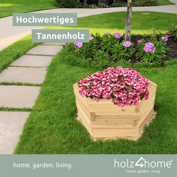 holz4home Pflanzkübel Outdoor S I 6-Eckig aus Tannenholz I Blumentopf Terrasse aus Holz