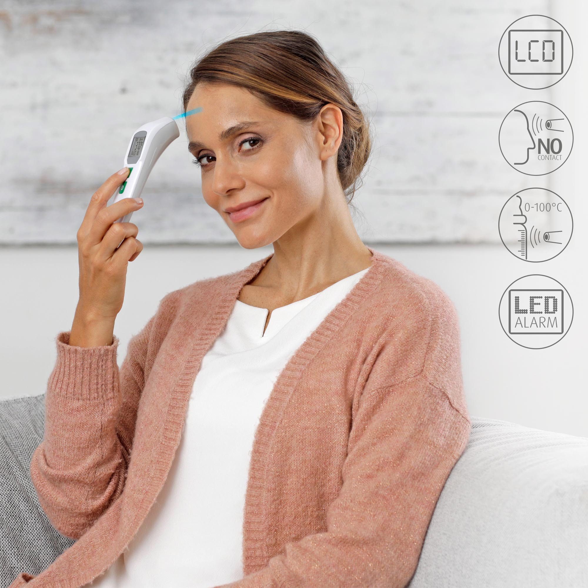 medisana Infrarot-Thermometer TM 760, berührungslose Messung: Körper, Umgebung,Oberfläche, akustischer Alarm