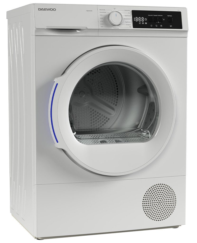 Daewoo Wärmepumpentrockner TD-BR7GP0WD0-DE, SoftTouch-Bedienung, BabyCare, Knitterschutz