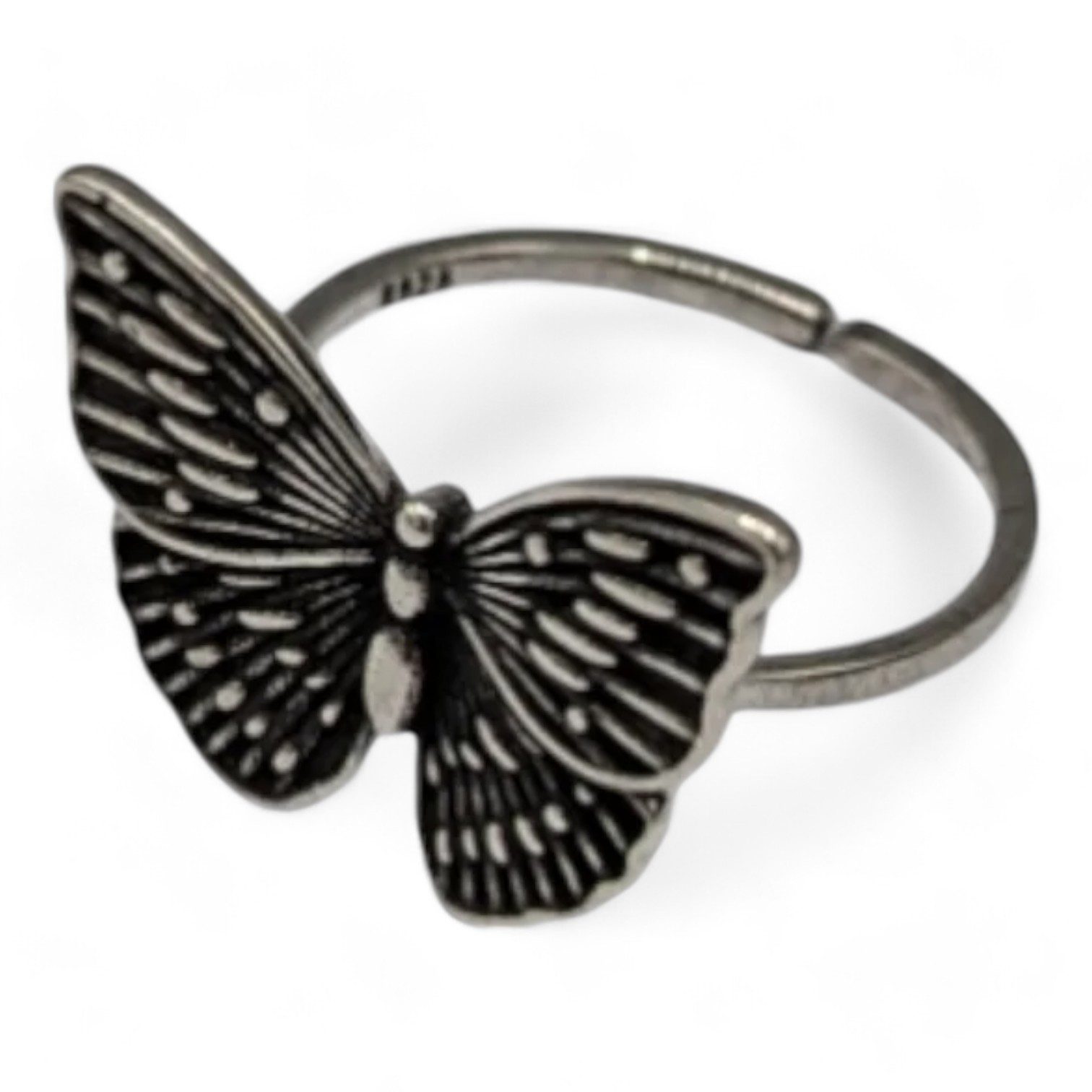 Fingerring Schmetterling Ring Silberfarben glänzend Onesize