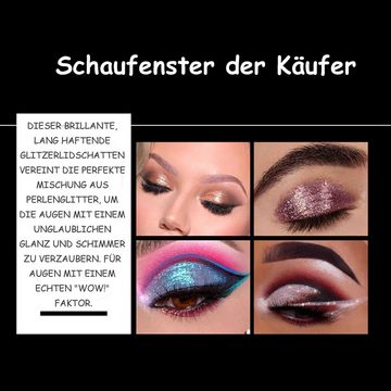 Scheiffy Lidschatten Flüssiger Lidschatten 10er Set, Perlglanz Lidschatten Geschenkset, 10-tlg., Metallic Lidschatten Smokey Eye Makeup, wasserfest und langanhaltend