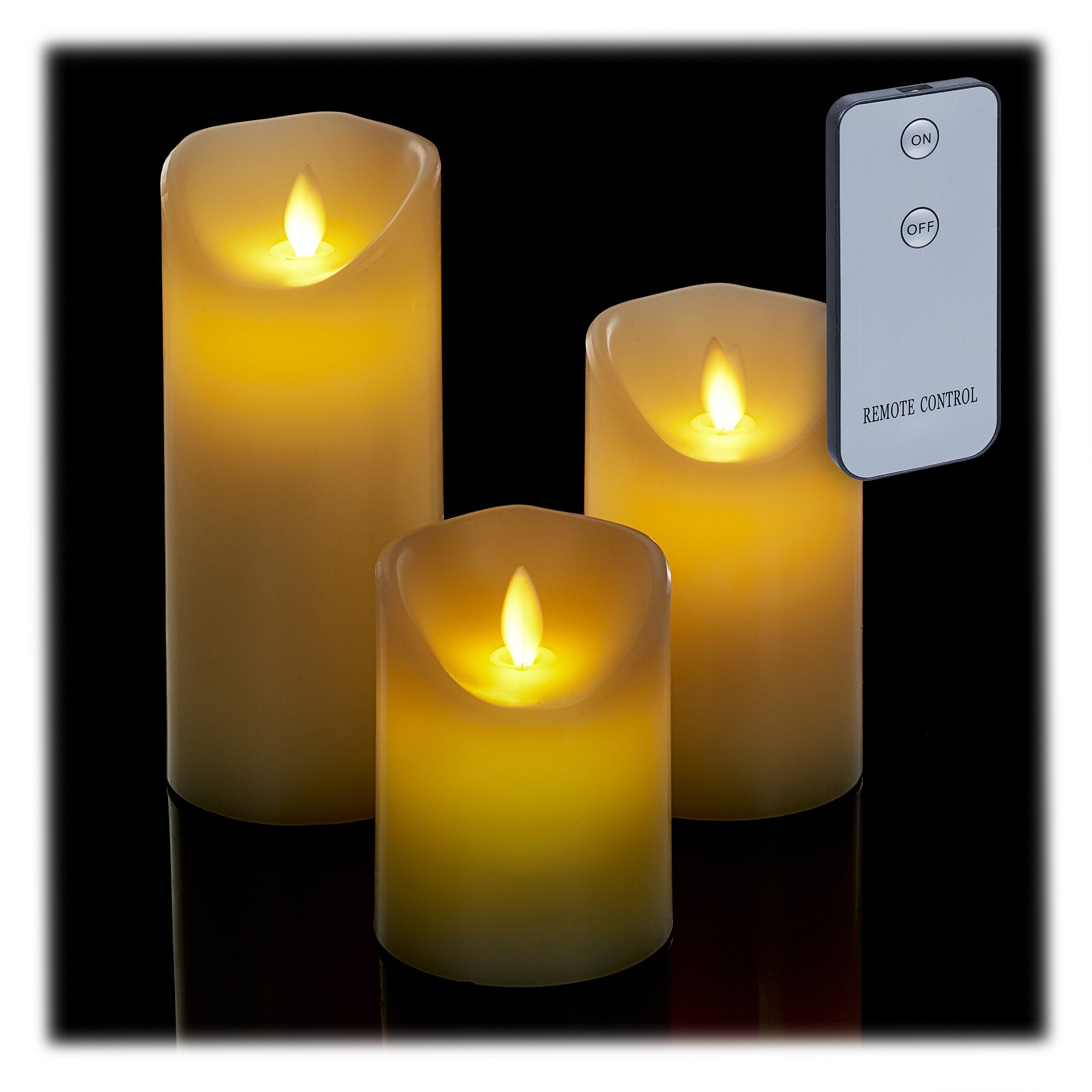 LED-Kerze 3er Set mit Fernbedienung