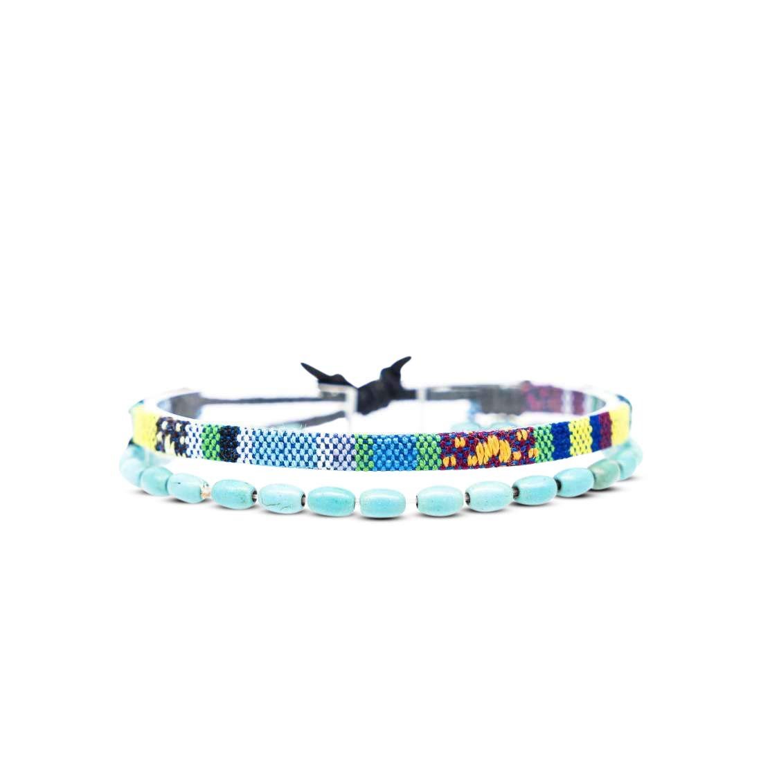 Sommer Set (Set, Hippie & Armband Style Herren Freundschaftsarmbänder Made Türkis Nami Armband by Schmuck Armband Boho Surfer 2x Damen 2), Surfer Perlenarmband