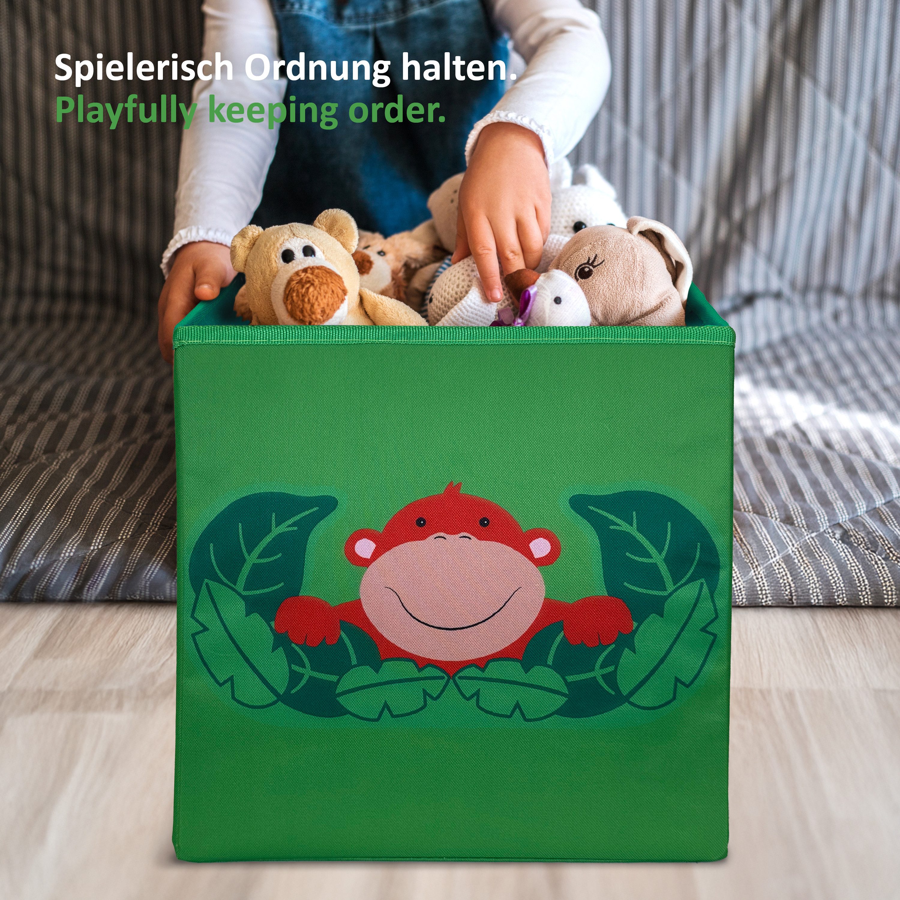 WIESEN.design Spielzeugtruhe 4er-Set, Spielzeugkiste, Aufbewahrungsbox Kinderzimmer (Spielzeugbox mit Deckel, Sitzbank Kinder, Spielzeugkiste Kinderzimmer, Spielzeug Aufbewahrung, Kinderbank, Spielzeugaufbewahrung Kinderzimmer), geeignet für Kallax-Regale, MDF verstärkt, gratis Versand