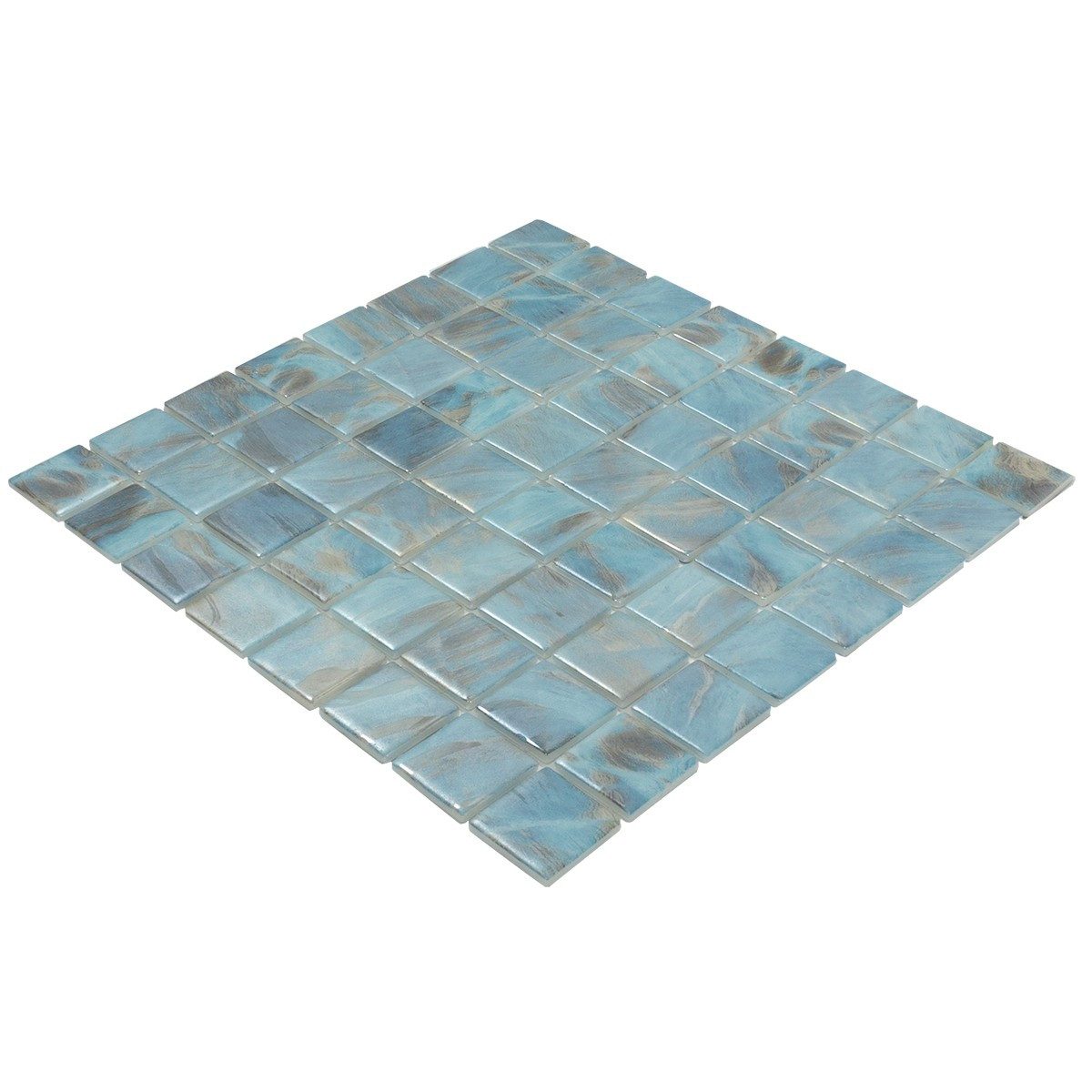 Mosafil Mosaikfliesen Muster von Glas Schwimmbad Pool Mosaik Alassio 38, Glas-Ecoglas 10.000x10.000, blau, Punktverklebt - Frostsicher - Wasserdicht - Wasserfest - Rutschfest