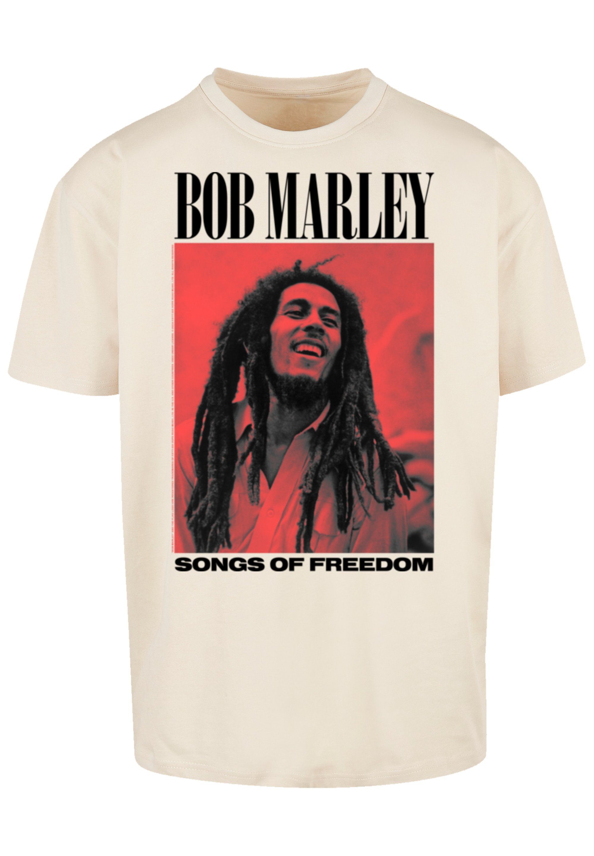 F4NT4STIC T-Shirt Bob Marley Songs Of Freedom Reggae Music Premium Qualität,  Musik, By Rock Off, Weite Passform und überschnittene Schultern