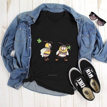Mr. & Mrs. Panda T-Shirt Hummeln mit Kleeblatt - Schwarz - Geschenk, Jubiläum, Sprüche, süße T (1-tlg)