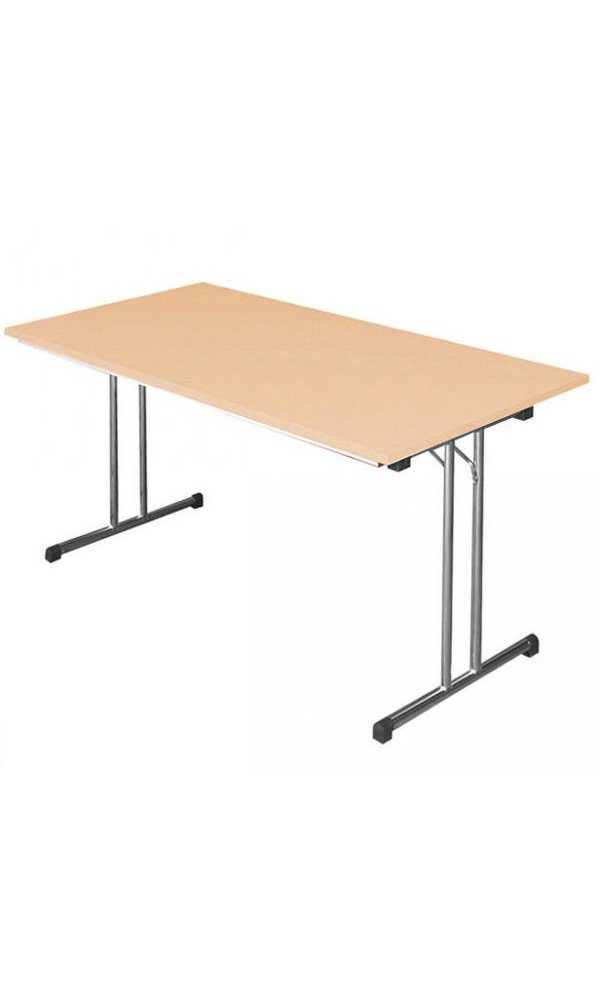 Steelboxx Klapptisch Besprechungstisch Konferenztisch Schreibtisch 180 x 80 cm (Komplett-Set, 1-St), Die Tische werden komplett montiert geliefert. Gestell: Verchromt/ Tischplatte: Buche-Dekor