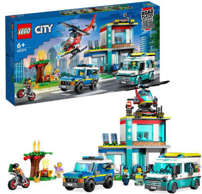 LEGO® Konstruktionsspielsteine Hauptquartier der Rettungsfahrzeuge (60371), LEGO® City, (706 St), Made in Europe