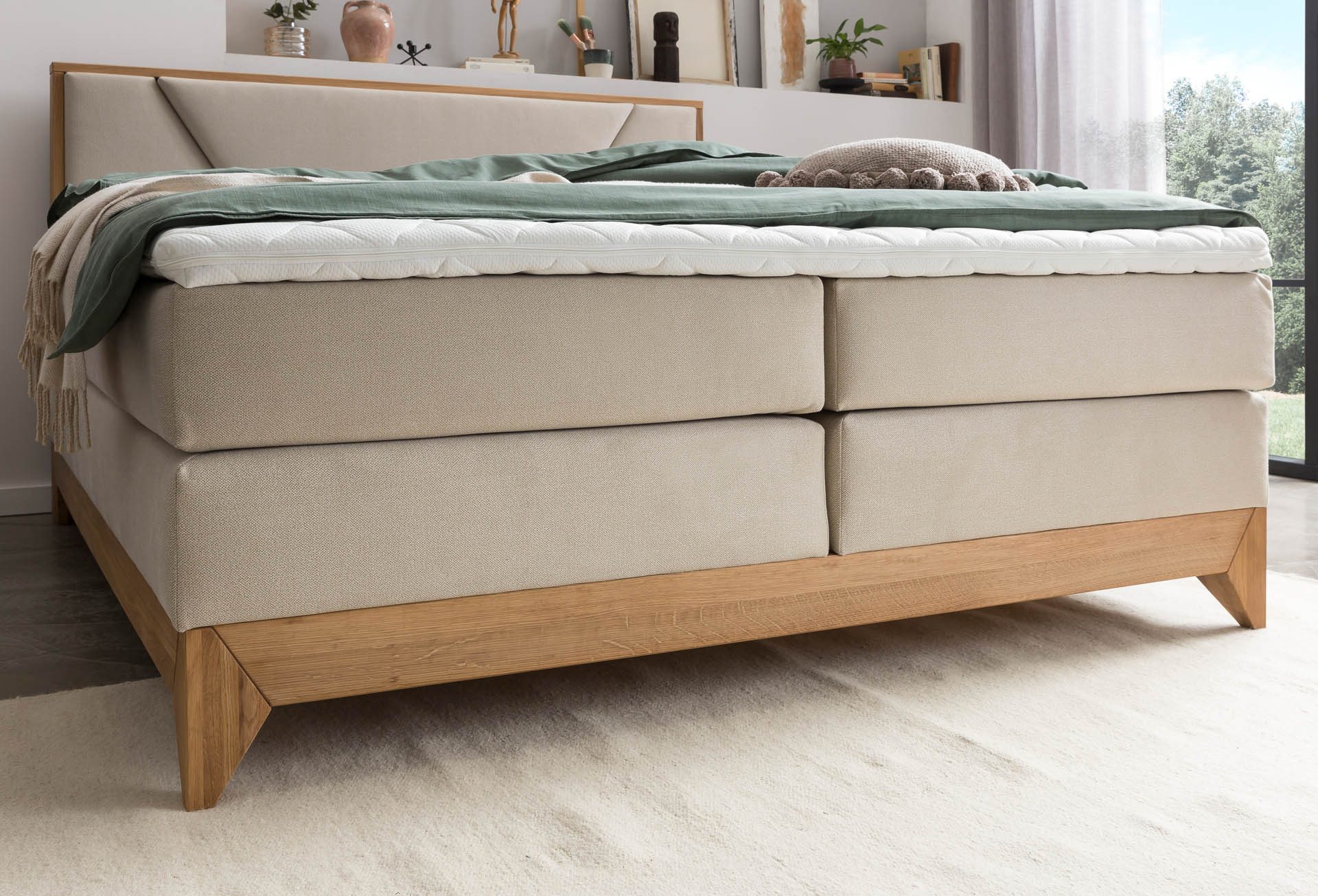Belanoti Boxspringbett Riviera (Boxspringbett 180x200 Eiche günstig online kaufen