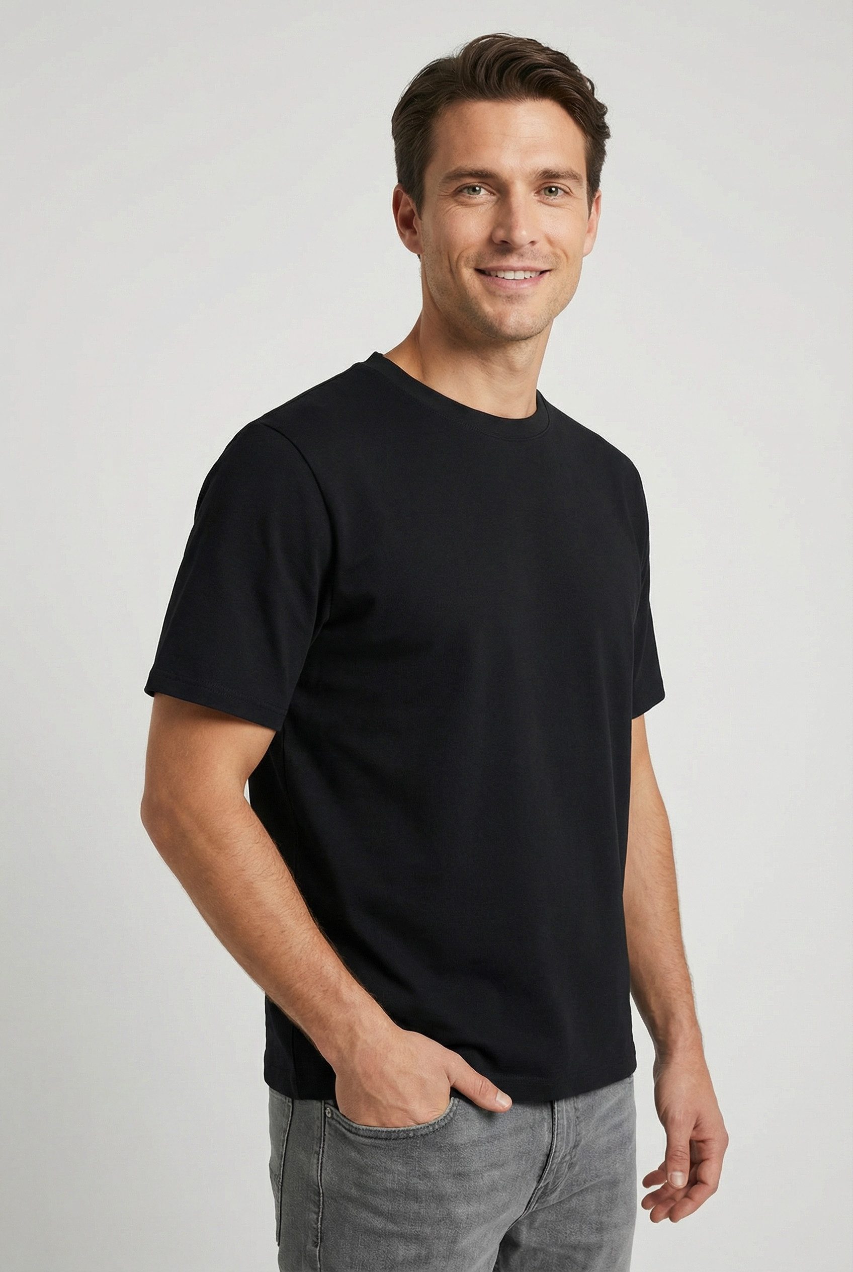Selected Rundhalsshirt SLHATLAS SS O-NECK TEE Baumwollmischung, regular fit