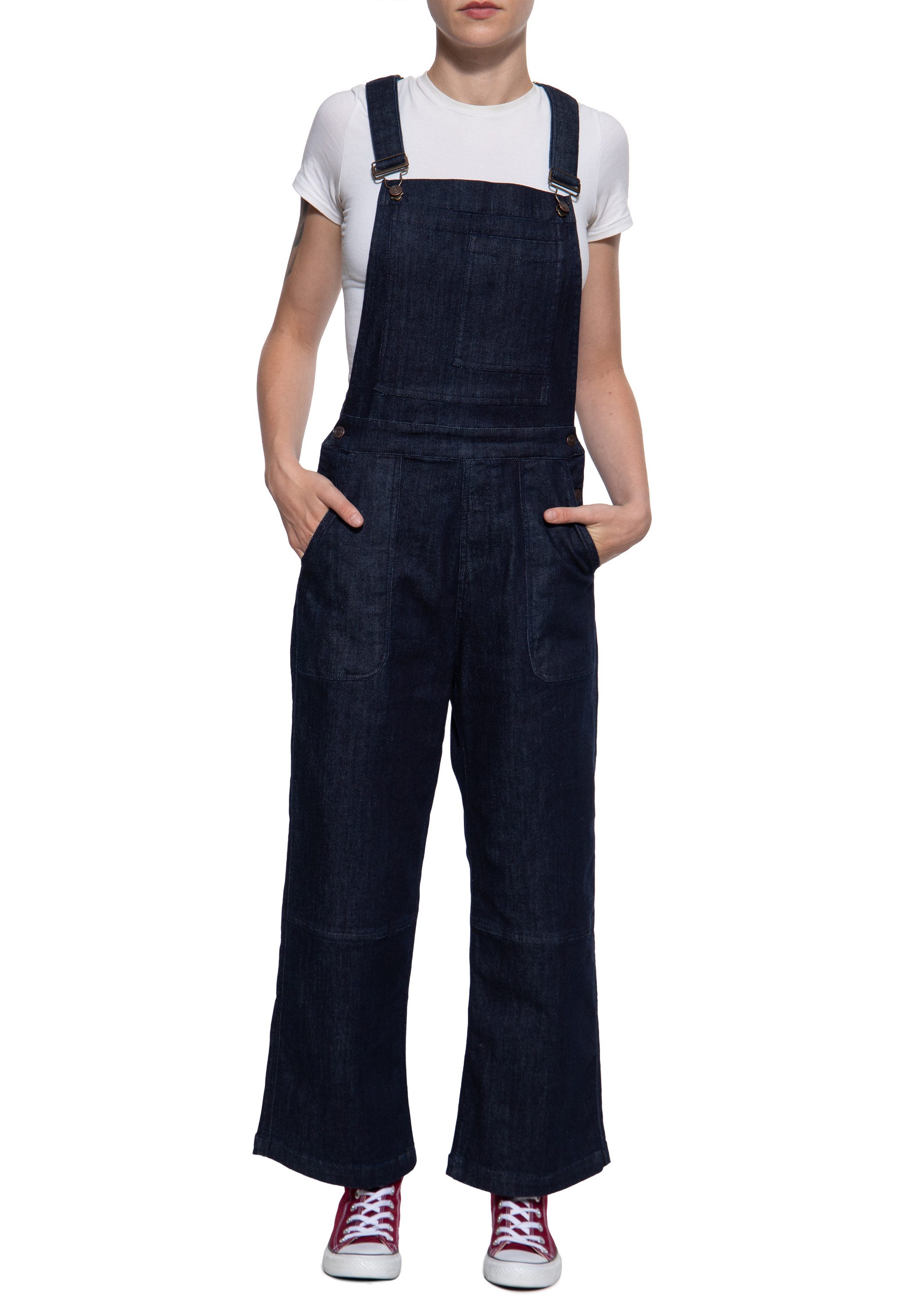 QueenKerosin Latzjeans mit aufgesetzten Taschen