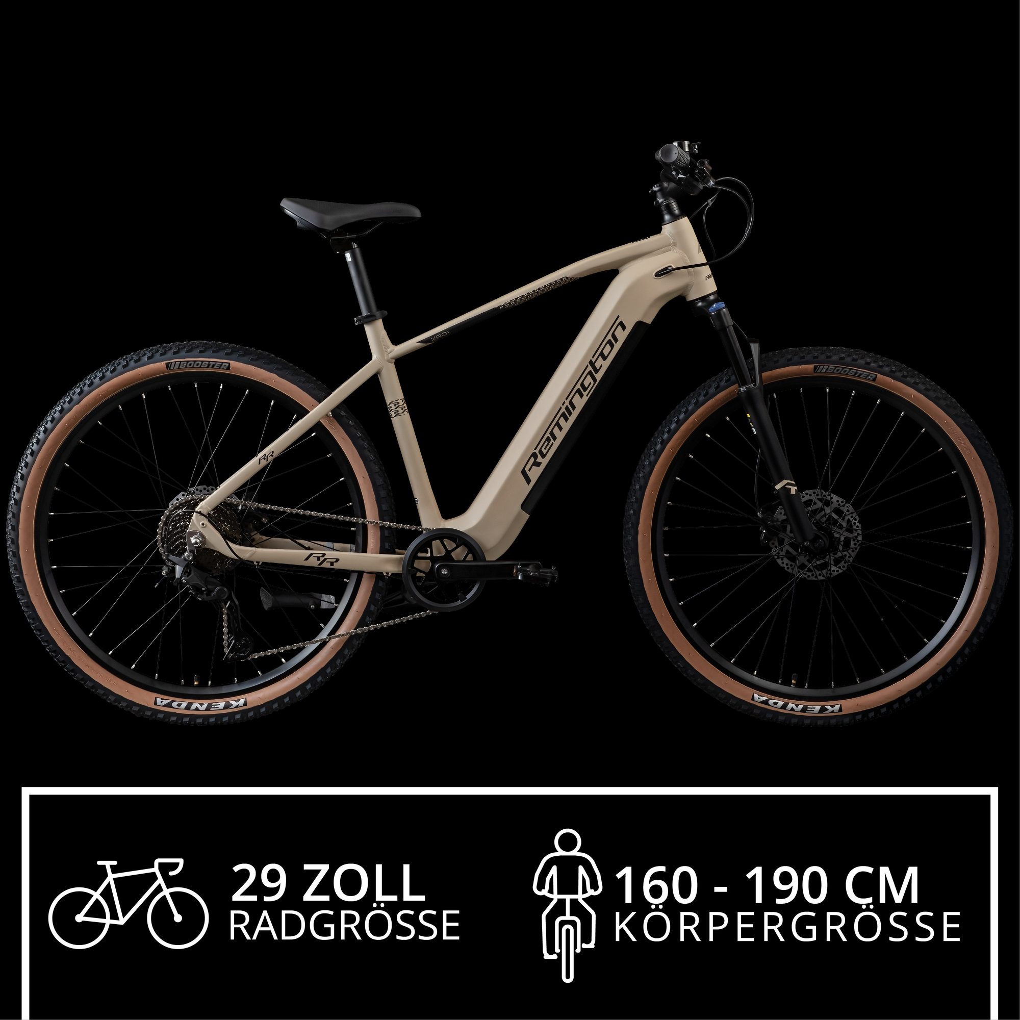 Remington E-Bike Mountainbike XR01, 10 Gang Shimano Cues U3020 SGS Schaltwerk, Kettenschaltung, Heckmotor, 550 Wh, E Bike Mountainbike 29 Zoll Pedelec 10 Gang 540Wh Fahrrad Hardtail MTB