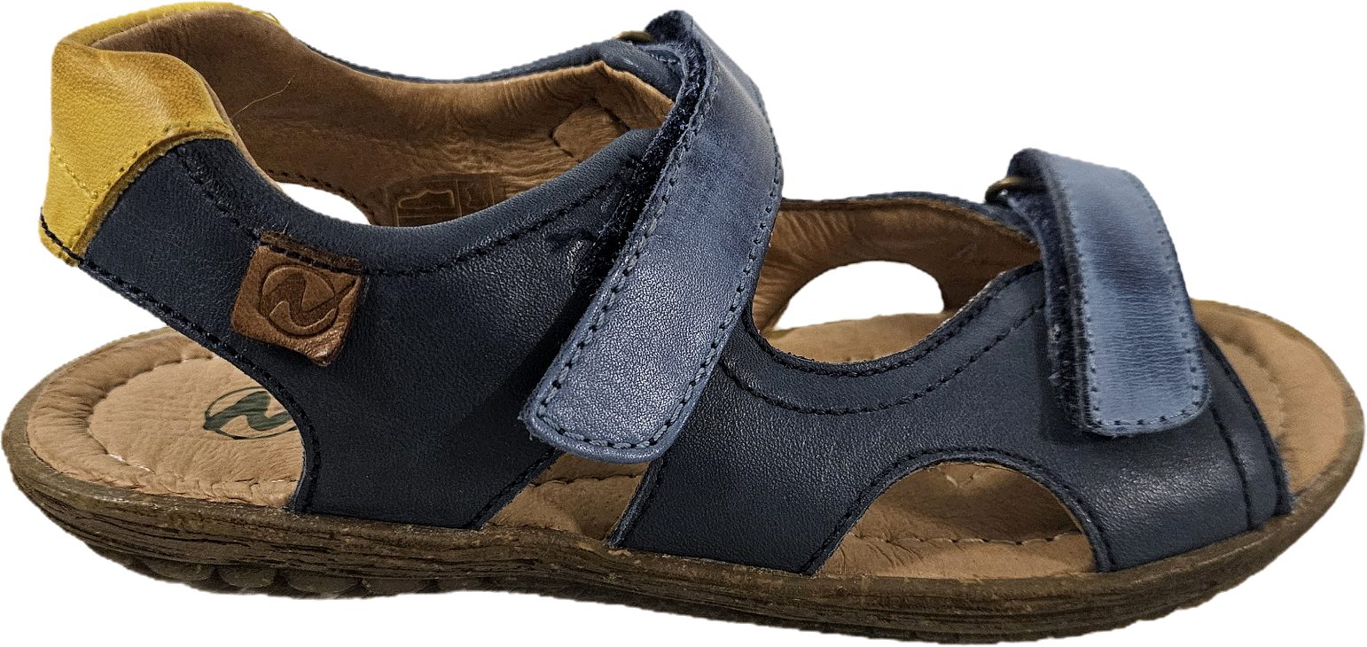 Naturino Kinder-Sandale SKY aus Nappa-Leder in Blau-Gelb – Размер 32 Sandale aus echtem Leder