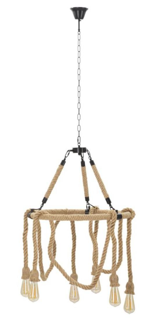 Natur24 Hängeleuchte Hängeleuchte Rope 64 x 90 x 64 cm Metall Braun Schwarz