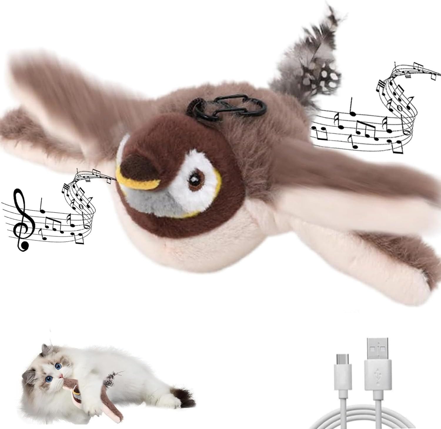 BlingBin Tier-Intelligenzspielzeug Elektrisches Katzenspielzeug in Vogelopt günstig online kaufen
