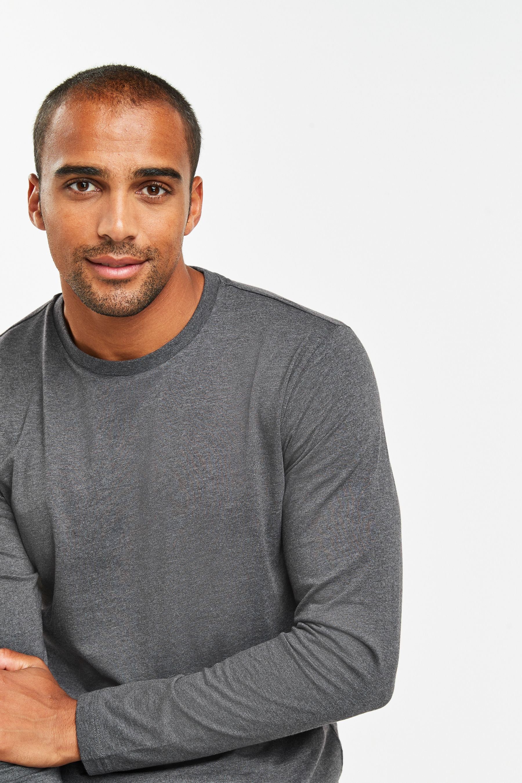 Next Langarmshirt Rundhalsshirt – Regular Fit (1-tlg)
