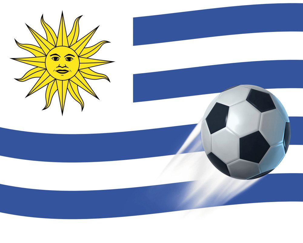 1art1 Poster FuÃŸball Kunstdruck Bild - Uruguay Länder-Flagge (40 x 50 cm)