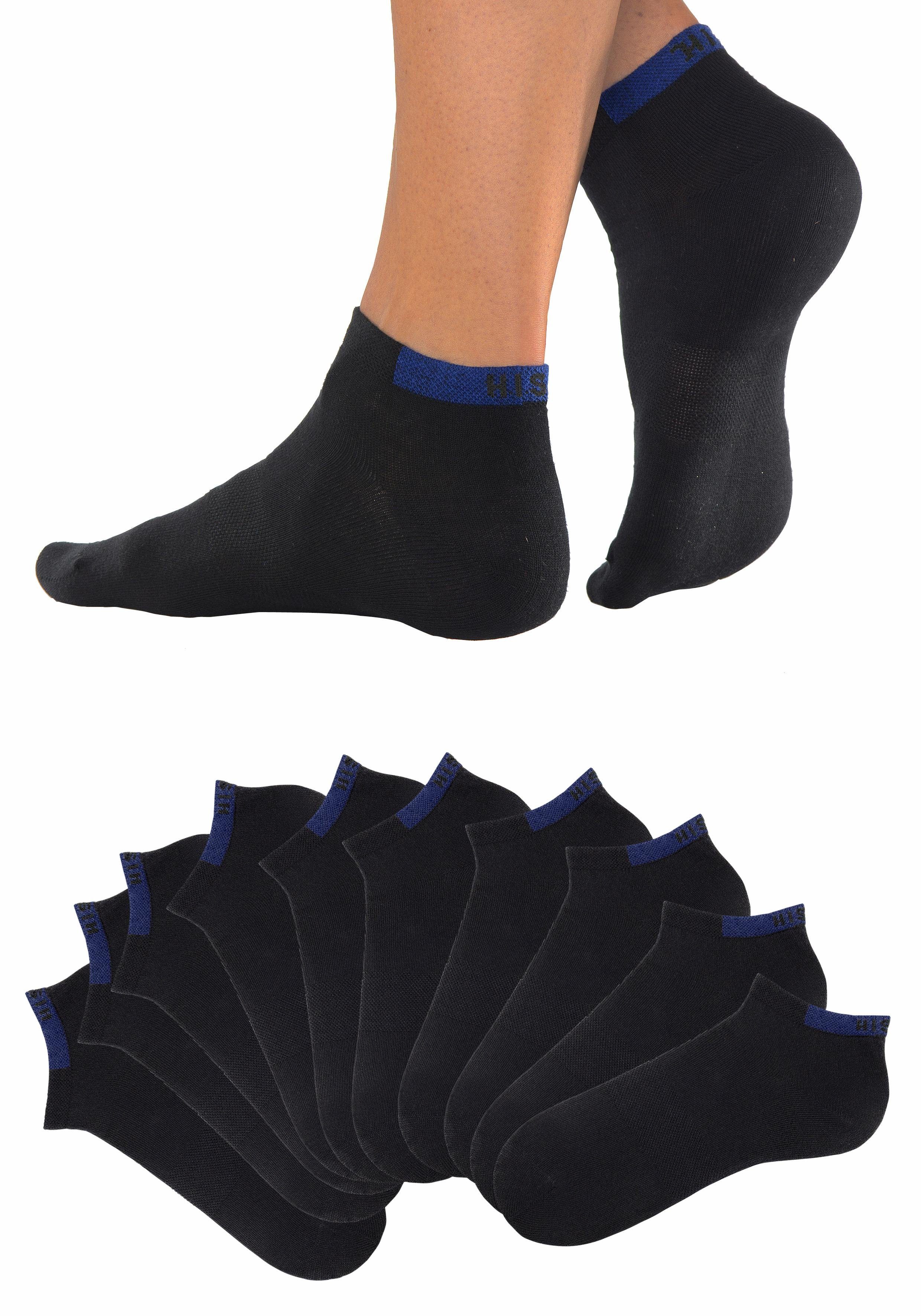 Sneakersocken mit verstärkten (Set, H.I.S Belastungszonen 10-Paar) schwarz