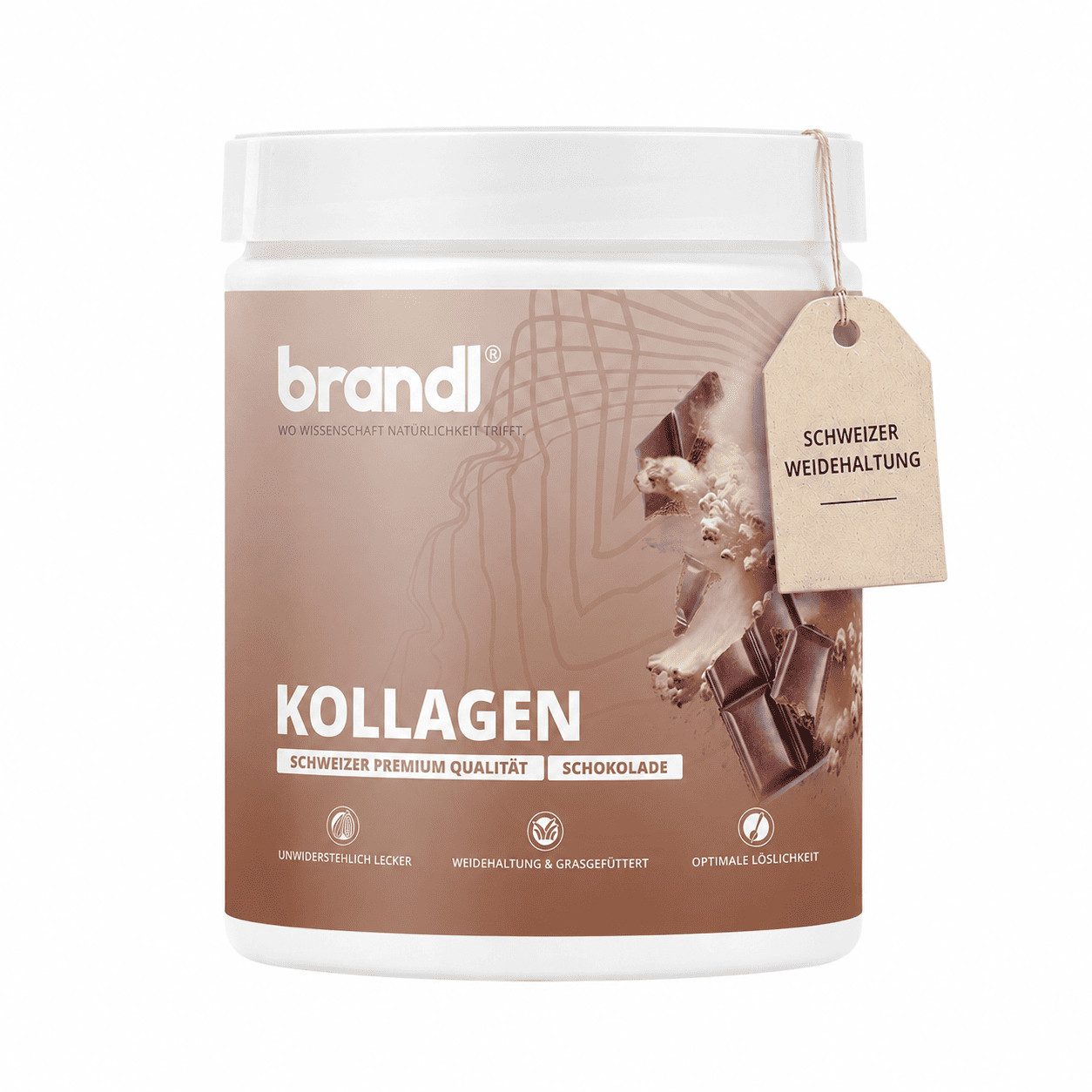 Brandl Nutrition Kollagen Pulver für Gelenke, Knie und Haut, aus Schweizer Weidehaltung Pulver, 555 g, geschmacks- und geruchsneutral & unabhänging laborgeprüft