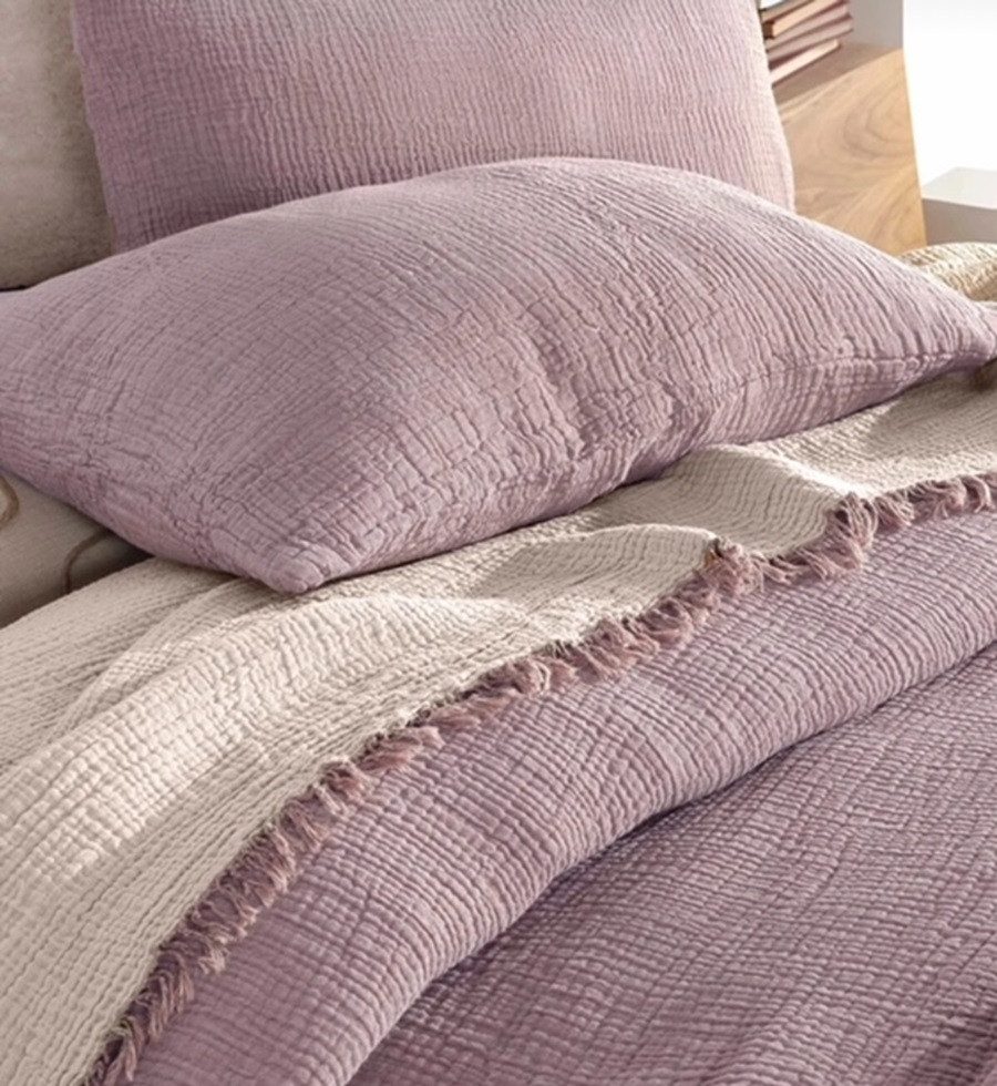Wohndecke Bio-Musselin Wende Wohndecke in Lila, günstig online kaufen