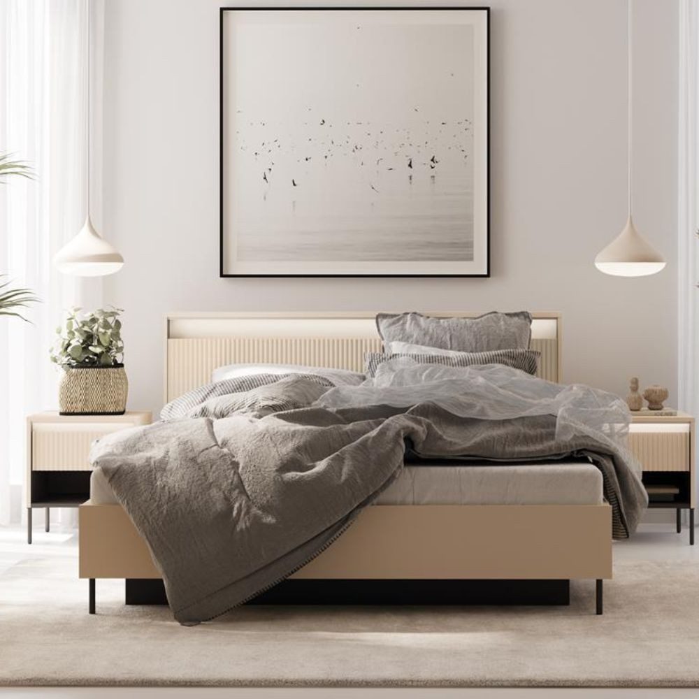 Compleo Stauraumbett mit geriffelter Front und günstig online kaufen