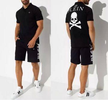 PHILIPP PLEIN Poloshirt PHILIPP PLEIN Polo Shirt Polohemd Leather PP Hexagon Patch Hemd T-shir