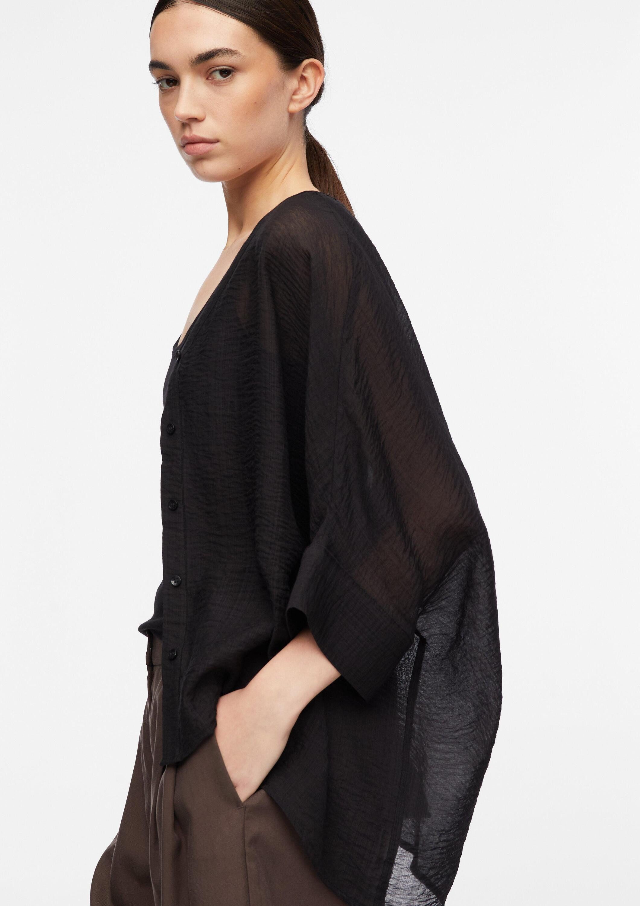 comma Poncho Accessories Oversized Bluse aus Viskosechiffon