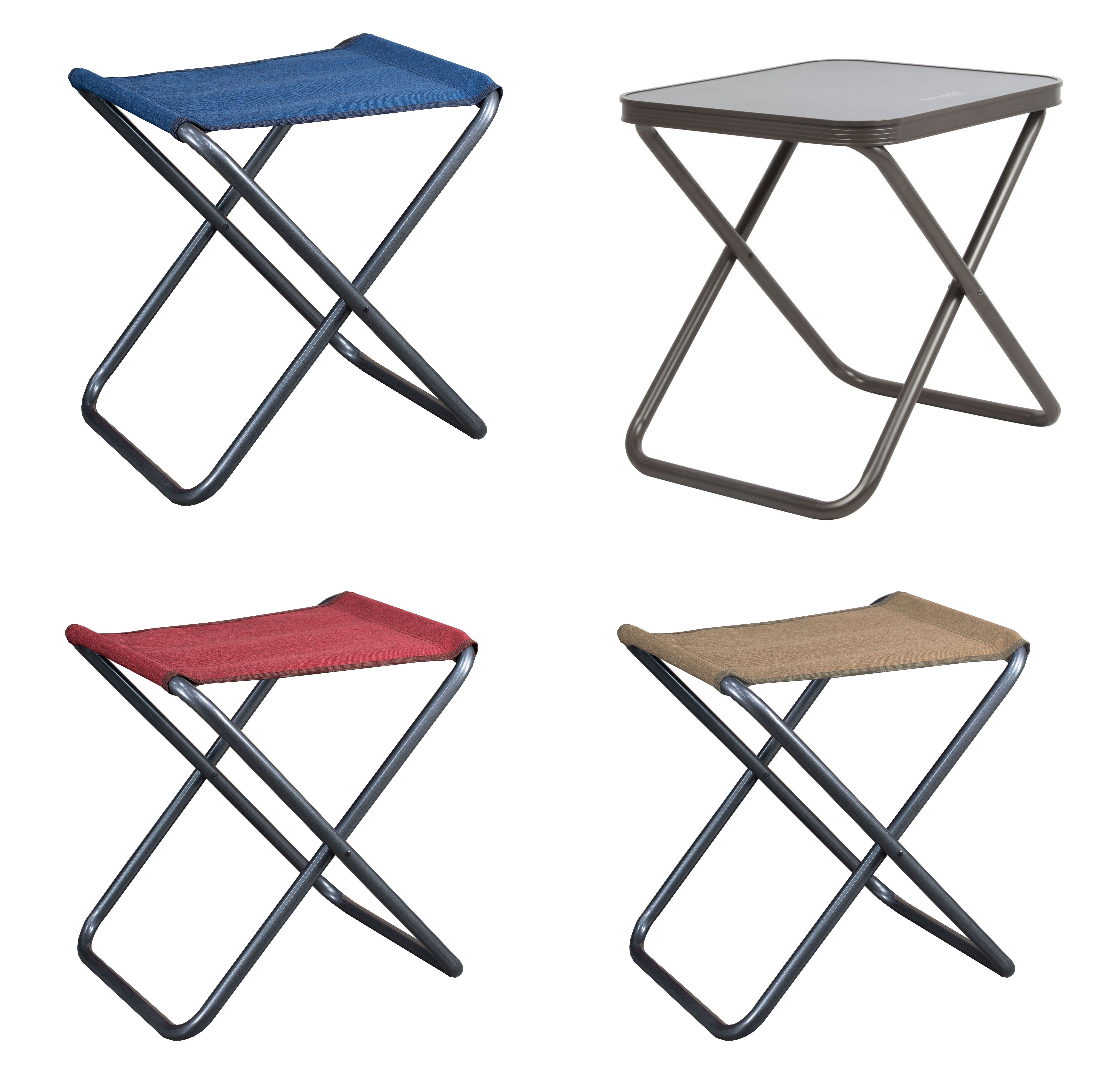 Hocker Kobold Tischplatte Westfield blau faltbarer Campinghocker Stoff 2-in-1 Campinghocker