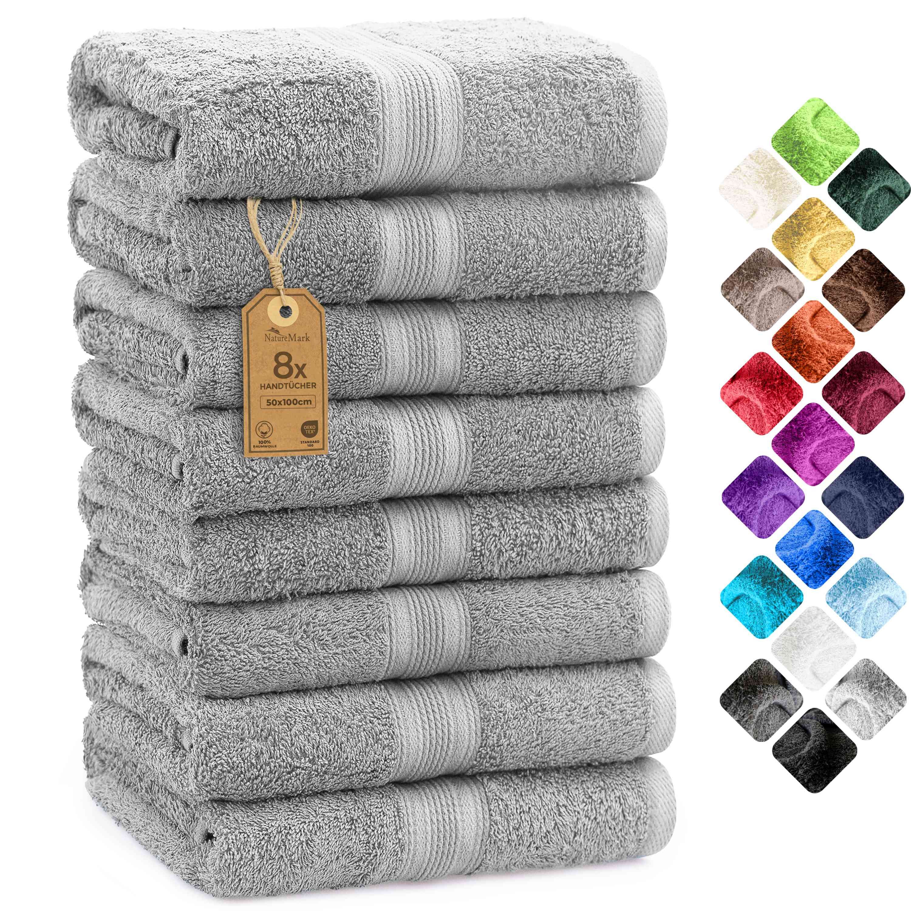 NatureMark Handtücher 8er-Set Frottier Handtücher 50x100cm, günstig online kaufen