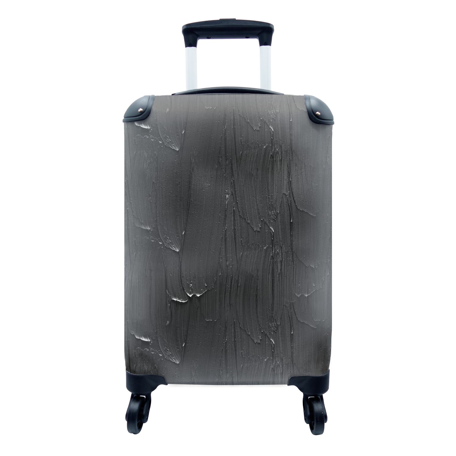 MuchoWow Handgepäckkoffer Farbe - Schwarz - Muster, 4 Rollen, Reisetasche mit rollen, Handgepäck für Ferien, Trolley, Reisekoffer
