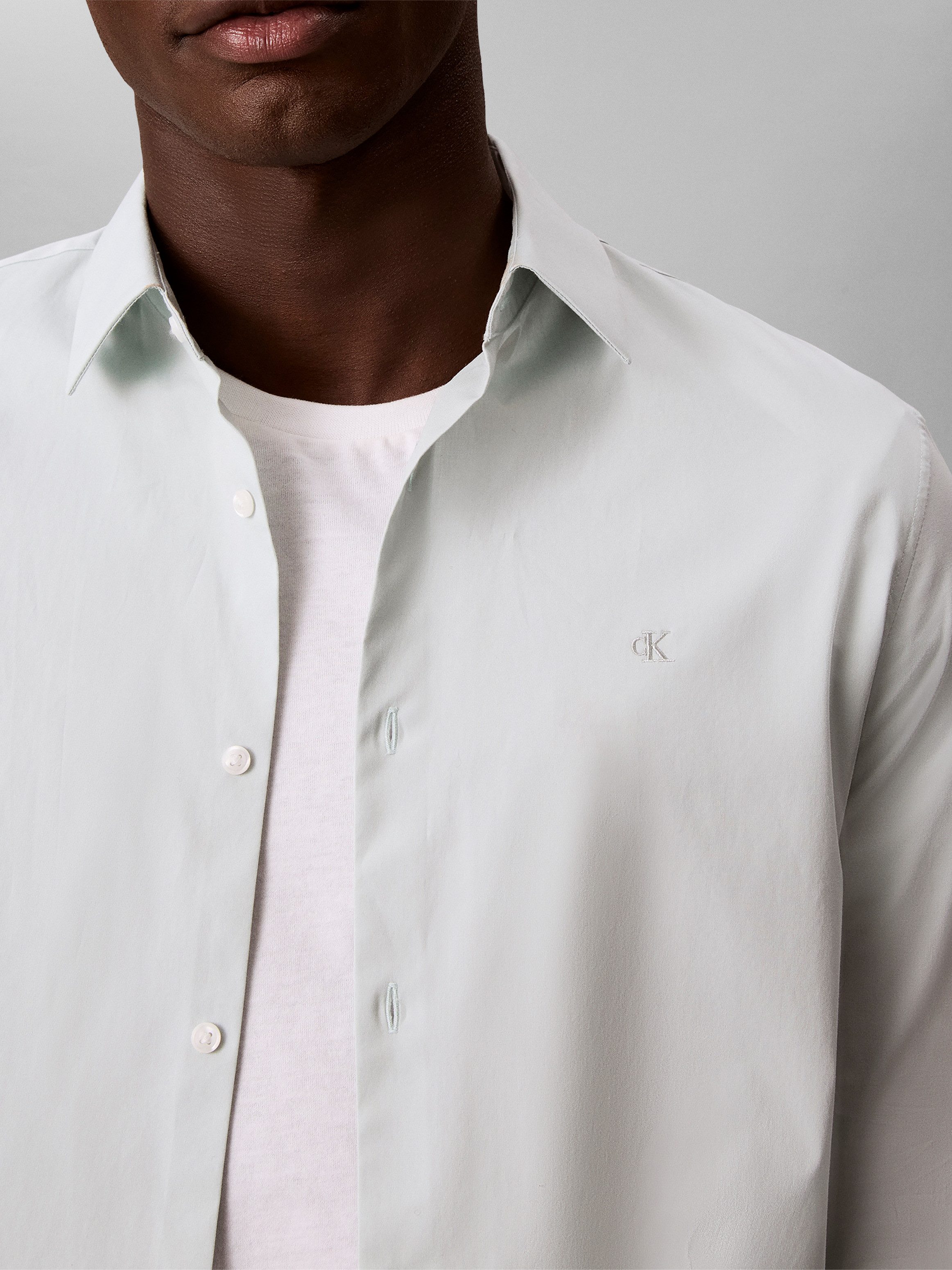 Calvin Klein Langarmhemd slim fit, in Unifarbe