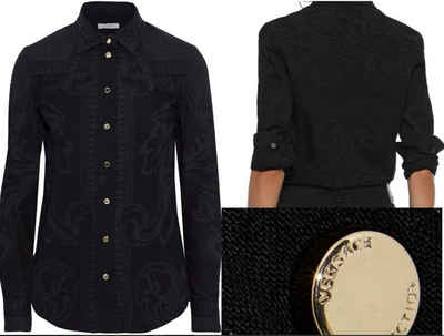 Versace Langarmhemd VERSACE COLLECTION MEN ICONIC CULT PRINTED DENIM HEMD SHIRT LONG SLEEV