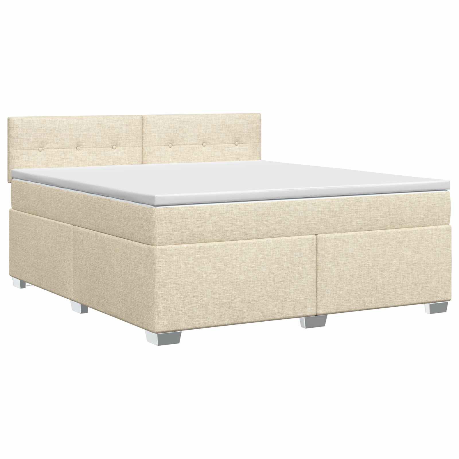 vidaXL Bett Boxspringbett mit Matratze Creme 140 x 190 cm Stoff (1-tlg)