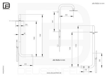 DEUSENFELD Duschsystem M8DS4510 "TUBE 10" Echt EDELSTAHL Indoor & Outdoor M8 Aufputz Dusche, SS316er Edelstahl