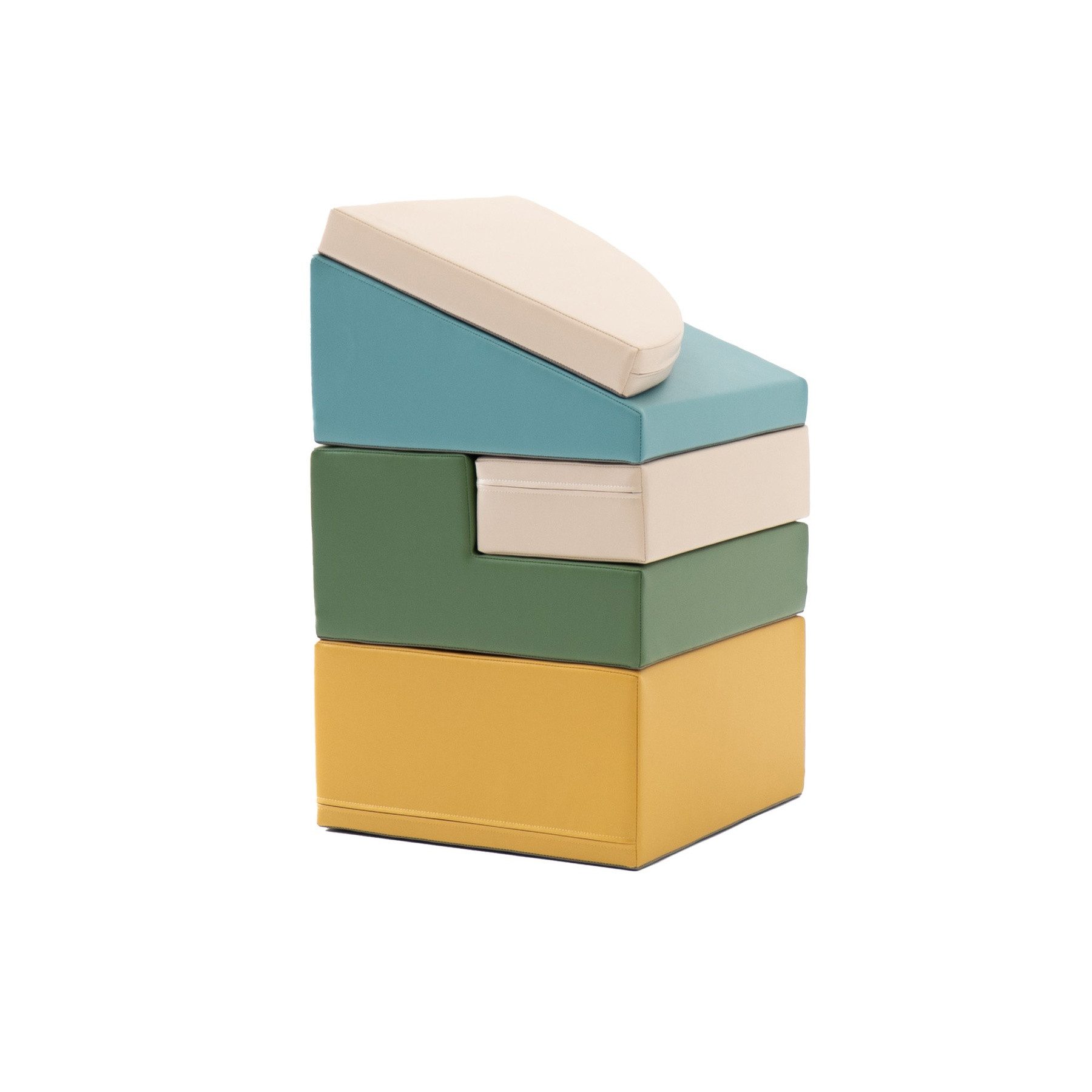 IGLUSoftplay IGLU Set 6 Corner Climber, Pastell/Grün/Honig - Schaubstoff-Bausteine Spielbauklötze, Altersempfehlung 9–21 Monate, Herkunft: Lettland (EU), Gewicht: 3