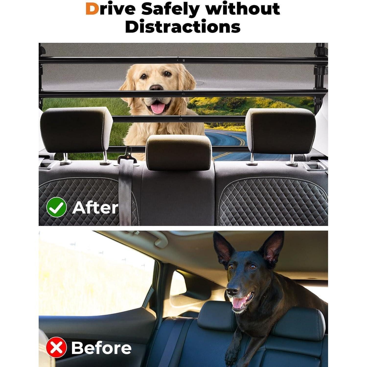LuxusKollektion Tierabsperrgitter Schutzgitter Auto Hundegitter Aluminium Trenngitter Gepäckgitter