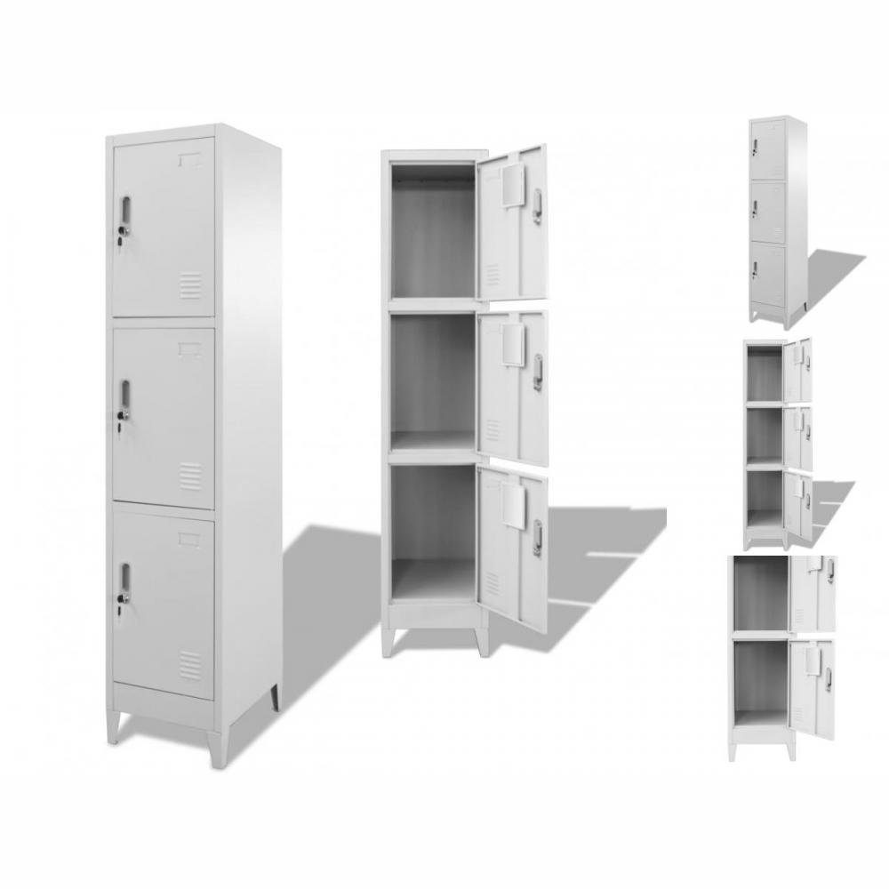 Schließfachschrank 3 45 Fächern x x vidaXL Kleiderschrank mit 38 180 Grau cm