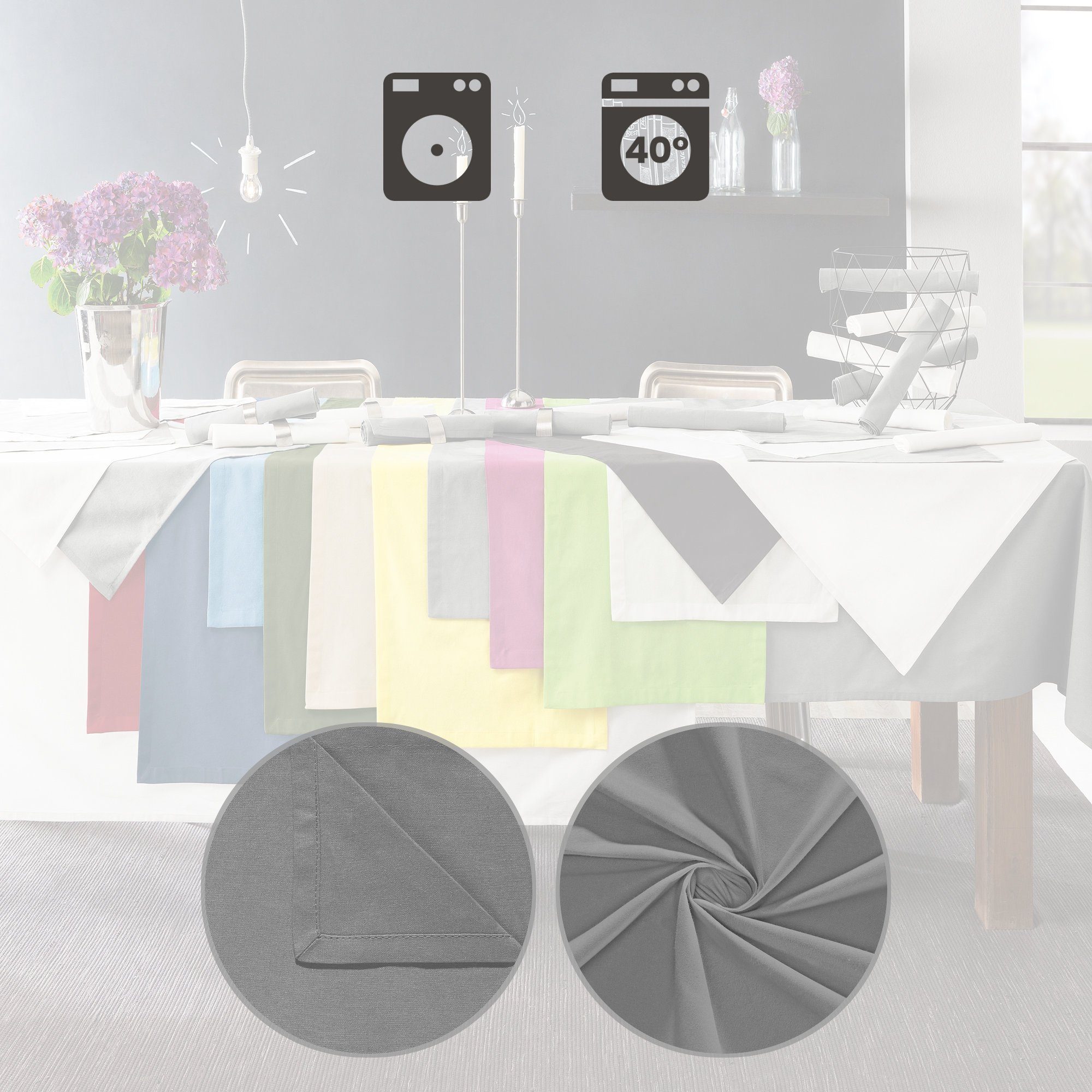 REDBEST Stoffserviette Serviette 6er-Pack "Seattle", Baumwolle Uni