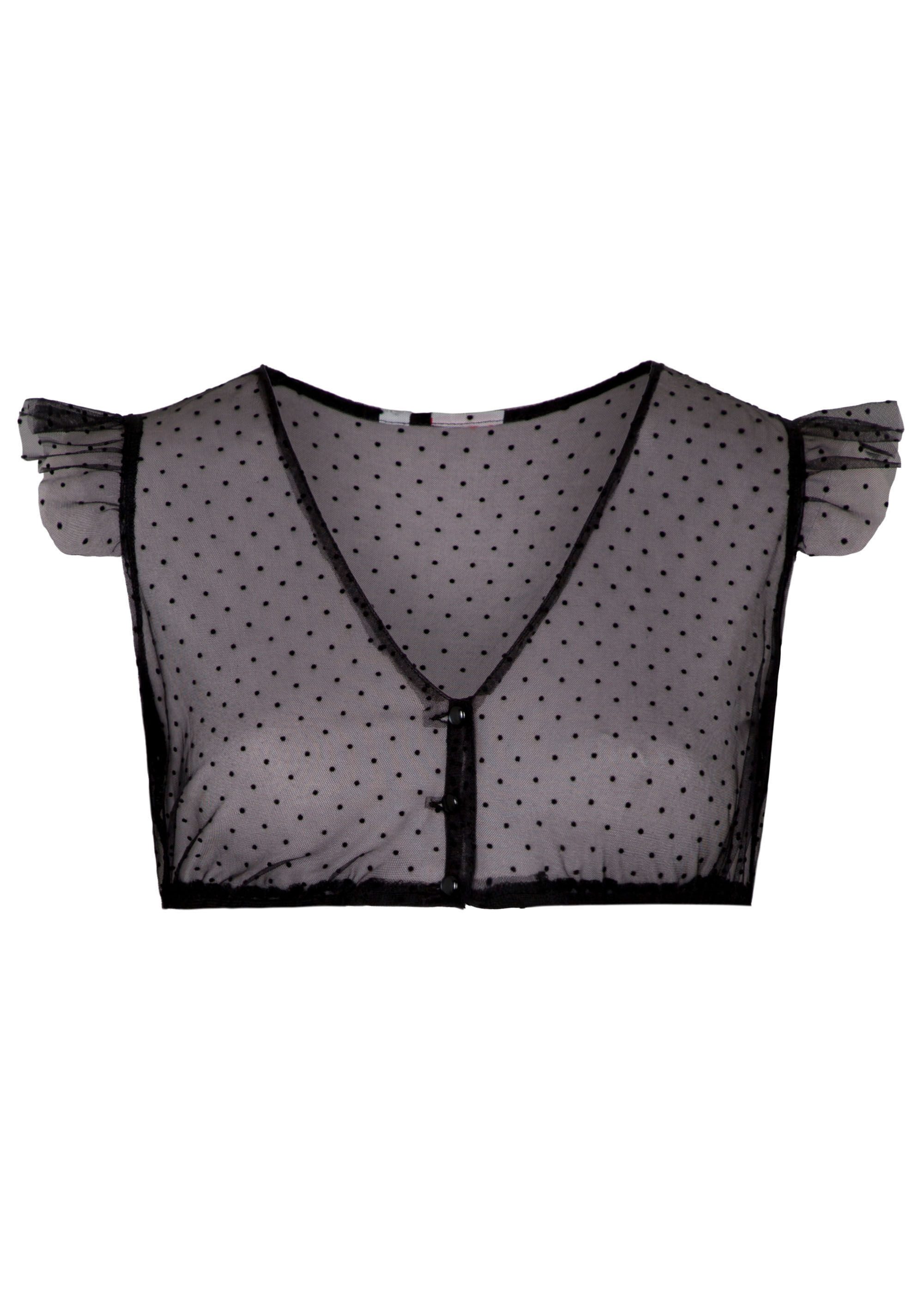 Spieth & Wensky Dirndlbluse Genta (1-tlg) transparent, verspieltes Punktemu günstig online kaufen