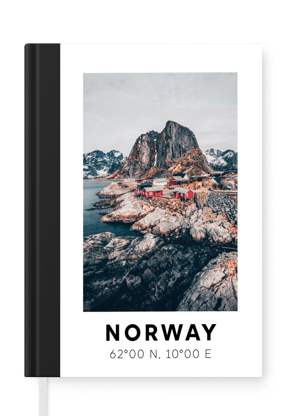 MuchoWow Notizbuch Norwegen Tagebuch, Haushaltsbuch Merkzettel, Bergen Seiten, - Skandinavien, - Notizheft, 98 Journal, A5