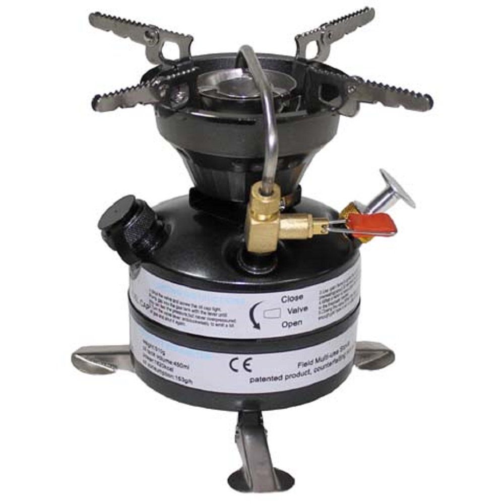 MFH Gaskocher Benzinkocher, US Modell, (Set), Benzinkocher