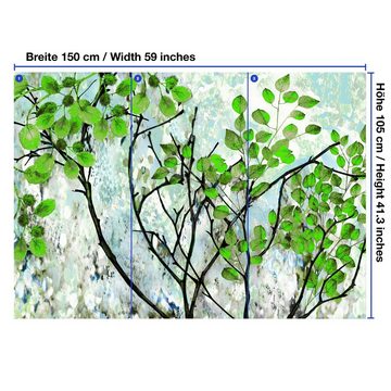 wandmotiv24 Fototapete Baum grüne Blätter, glatt, Wandtapete, Motivtapete, matt, Vliestapete