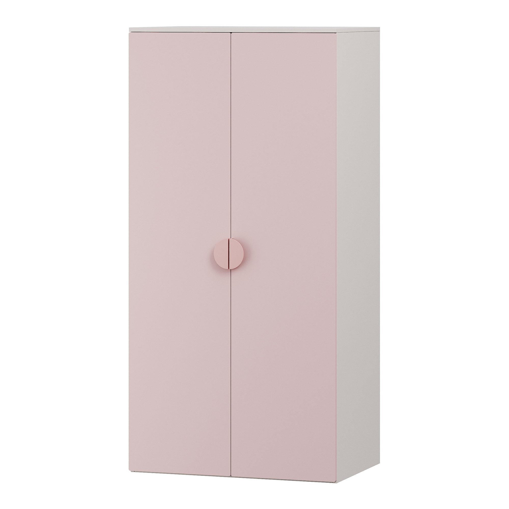 en.casa Kinderkleiderschrank »Sandnes« mit 2 Türen 123 x 60 x 40 cm Weiß/Rosa
