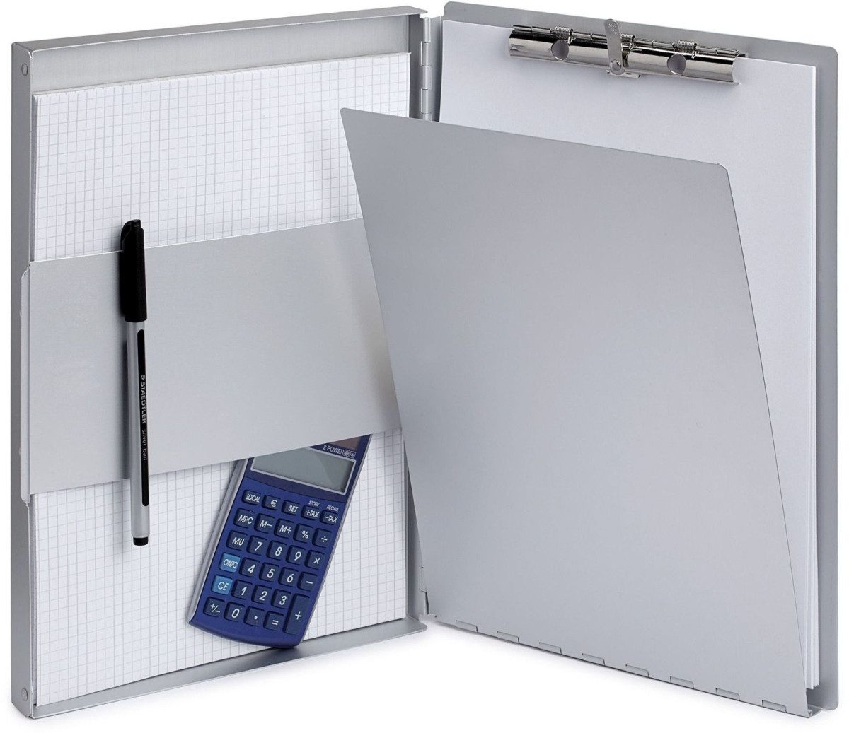 MAUL Schreibmappe Schreibplatte Maulassist mit Aufbewahrungsbox Aluminium A4 hoch