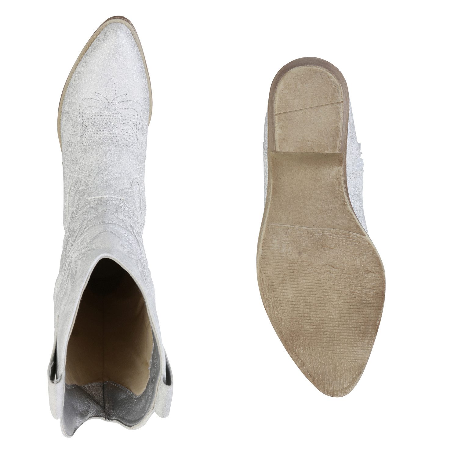 VAN HILL 840902 Cowboystiefel Damen Cowboystiefel Stiefel Spitze Stickereien Western