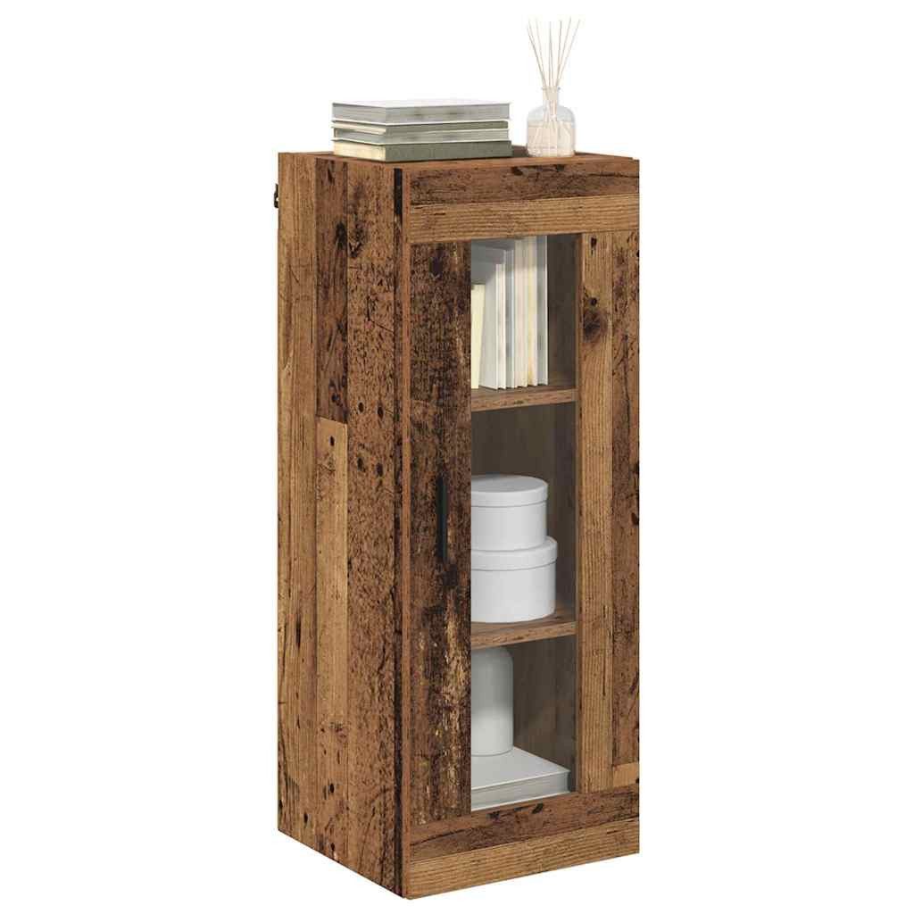 vidaXL Hängeschrank Wandschrank Altholz 34,5 x 34 x 90 cm Engineered Wood und Glas (1-St)